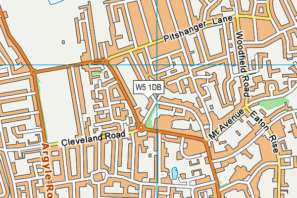 W5 1DB map - OS VectorMap District (Ordnance Survey)