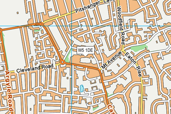 W5 1DE map - OS VectorMap District (Ordnance Survey)