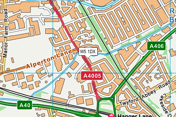 W5 1DX map - OS VectorMap District (Ordnance Survey)