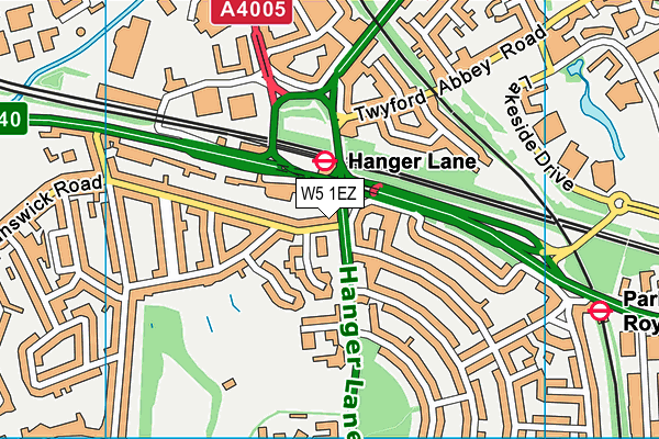 W5 1EZ map - OS VectorMap District (Ordnance Survey)