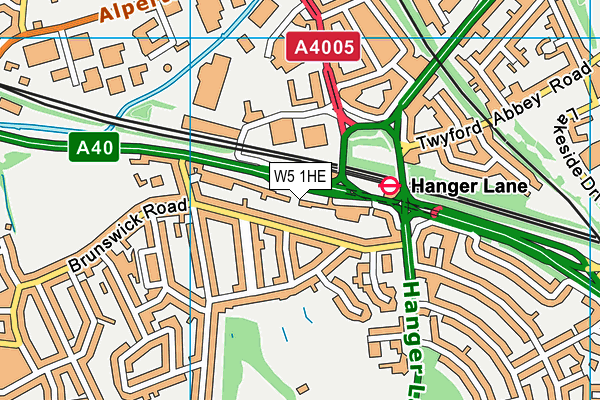 W5 1HE map - OS VectorMap District (Ordnance Survey)