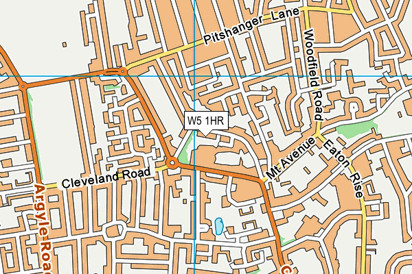 W5 1HR map - OS VectorMap District (Ordnance Survey)