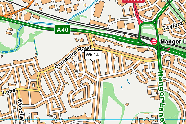 W5 1JJ map - OS VectorMap District (Ordnance Survey)