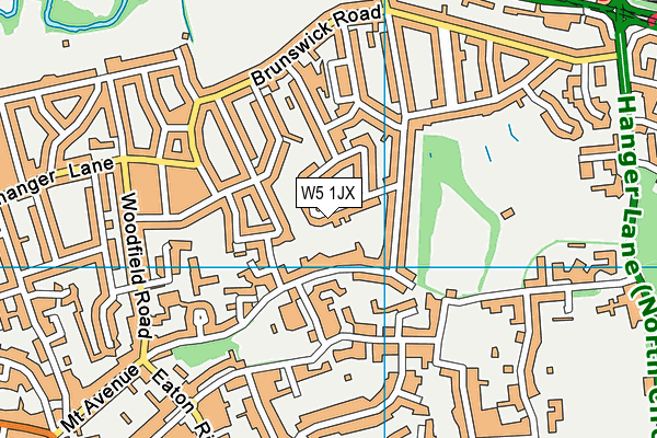 W5 1JX map - OS VectorMap District (Ordnance Survey)
