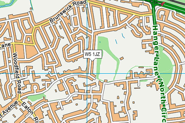 W5 1JZ map - OS VectorMap District (Ordnance Survey)