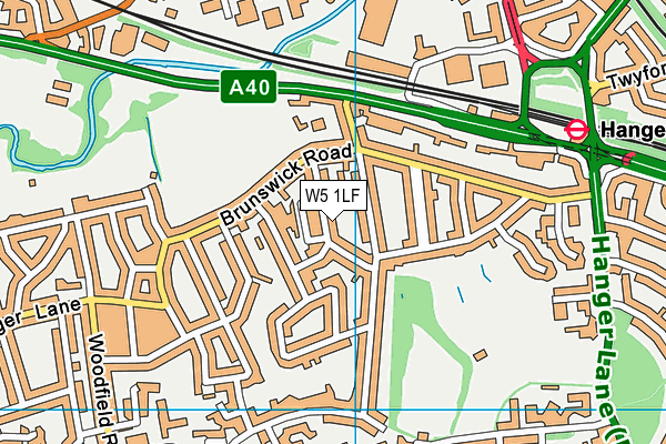 W5 1LF map - OS VectorMap District (Ordnance Survey)