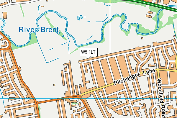 W5 1LT map - OS VectorMap District (Ordnance Survey)
