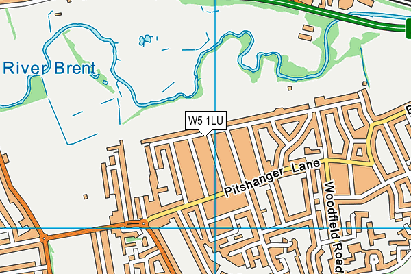 W5 1LU map - OS VectorMap District (Ordnance Survey)