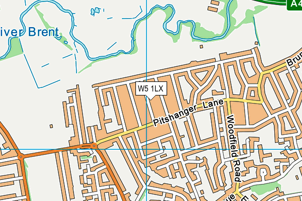W5 1LX map - OS VectorMap District (Ordnance Survey)