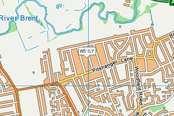 W5 1LY map - OS VectorMap District (Ordnance Survey)