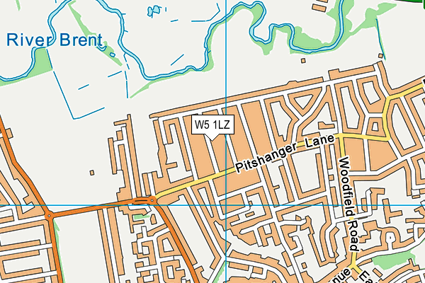 W5 1LZ map - OS VectorMap District (Ordnance Survey)