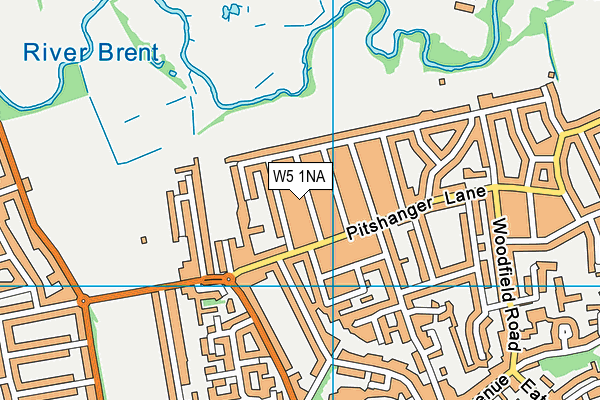 W5 1NA map - OS VectorMap District (Ordnance Survey)