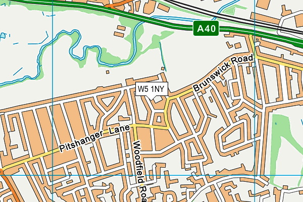 W5 1NY map - OS VectorMap District (Ordnance Survey)