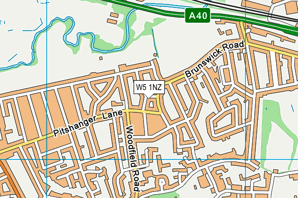 W5 1NZ map - OS VectorMap District (Ordnance Survey)