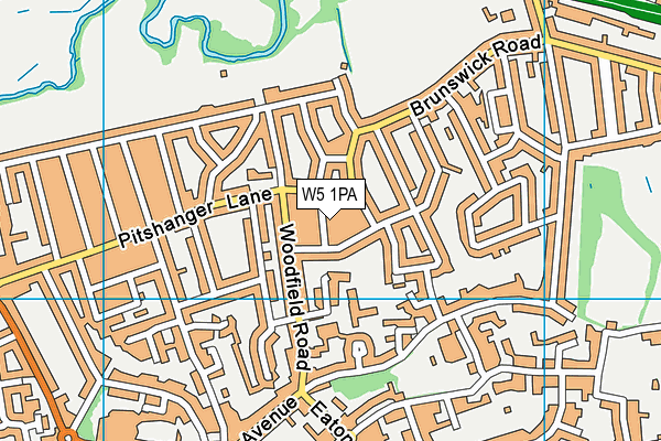 W5 1PA map - OS VectorMap District (Ordnance Survey)