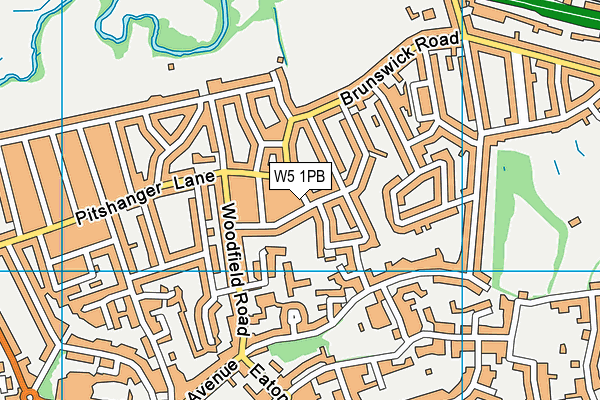 W5 1PB map - OS VectorMap District (Ordnance Survey)