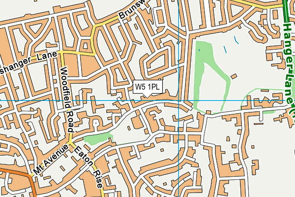 W5 1PL map - OS VectorMap District (Ordnance Survey)
