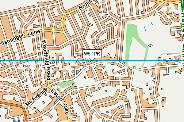 W5 1PR map - OS VectorMap District (Ordnance Survey)