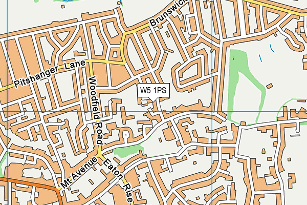 W5 1PS map - OS VectorMap District (Ordnance Survey)