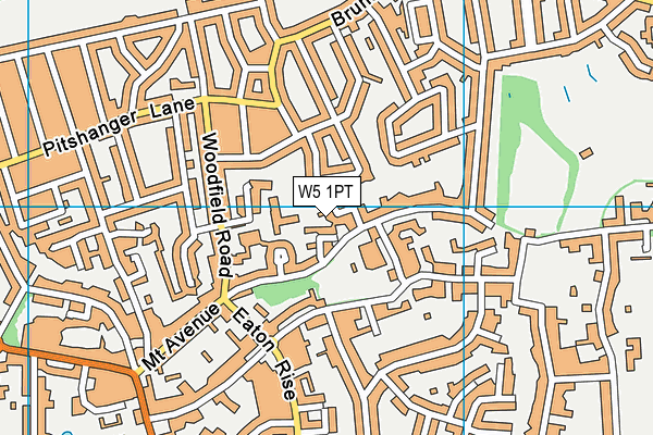 W5 1PT map - OS VectorMap District (Ordnance Survey)