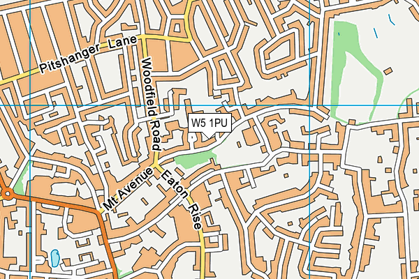 W5 1PU map - OS VectorMap District (Ordnance Survey)