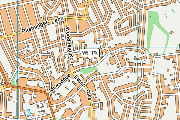 W5 1PX map - OS VectorMap District (Ordnance Survey)
