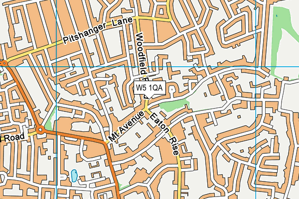 W5 1QA map - OS VectorMap District (Ordnance Survey)