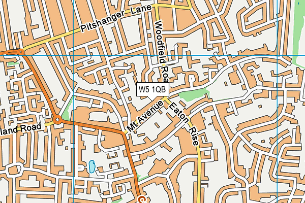 W5 1QB map - OS VectorMap District (Ordnance Survey)