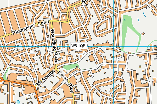 W5 1QE map - OS VectorMap District (Ordnance Survey)