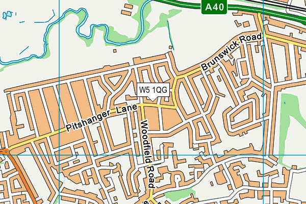 W5 1QG map - OS VectorMap District (Ordnance Survey)
