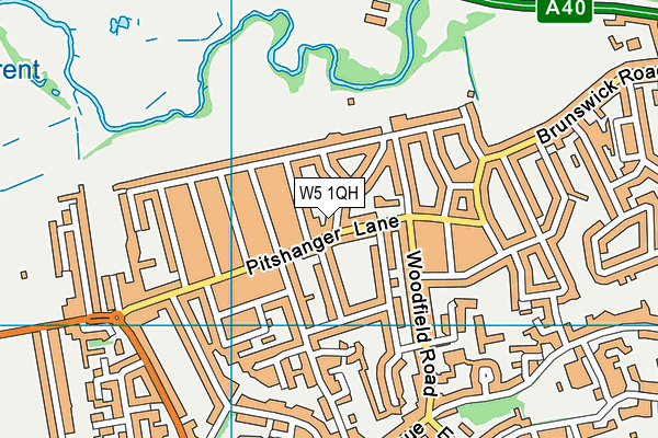 W5 1QH map - OS VectorMap District (Ordnance Survey)