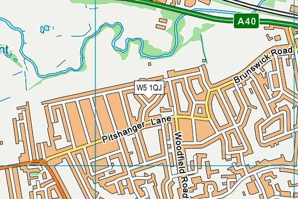 W5 1QJ map - OS VectorMap District (Ordnance Survey)