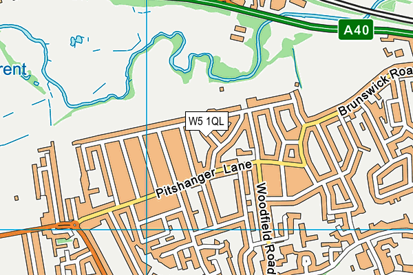 W5 1QL map - OS VectorMap District (Ordnance Survey)