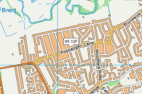 W5 1QP map - OS VectorMap District (Ordnance Survey)