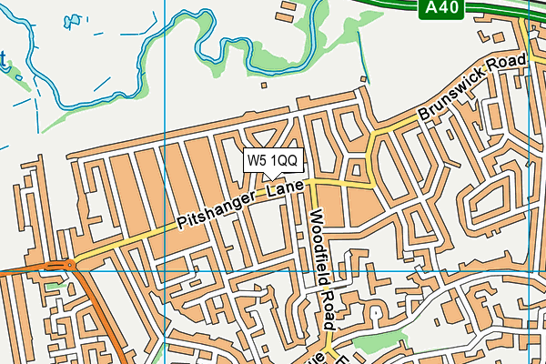 W5 1QQ map - OS VectorMap District (Ordnance Survey)