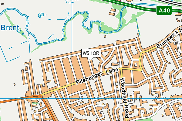W5 1QR map - OS VectorMap District (Ordnance Survey)