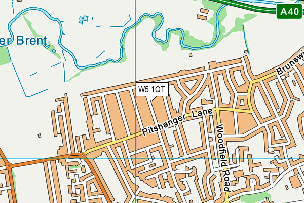W5 1QT map - OS VectorMap District (Ordnance Survey)