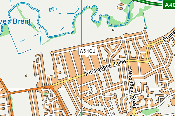 W5 1QU map - OS VectorMap District (Ordnance Survey)