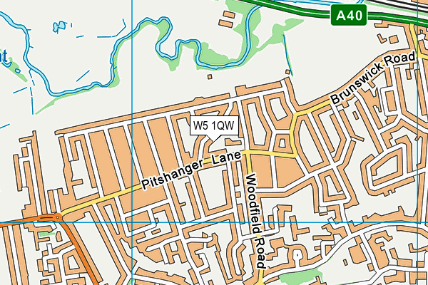 W5 1QW map - OS VectorMap District (Ordnance Survey)