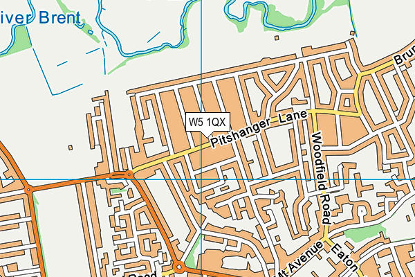 W5 1QX map - OS VectorMap District (Ordnance Survey)