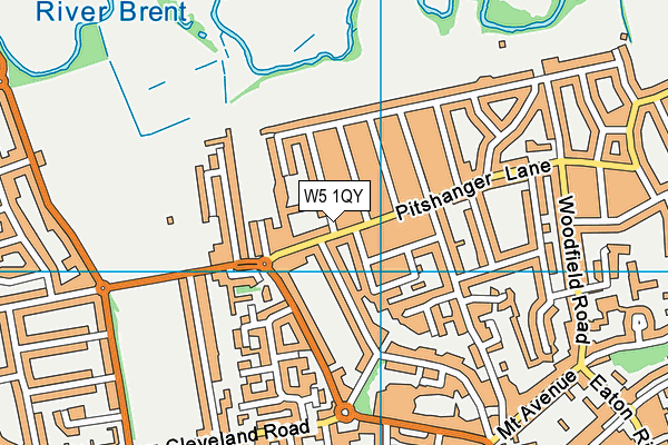 W5 1QY map - OS VectorMap District (Ordnance Survey)