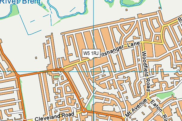 W5 1RJ map - OS VectorMap District (Ordnance Survey)