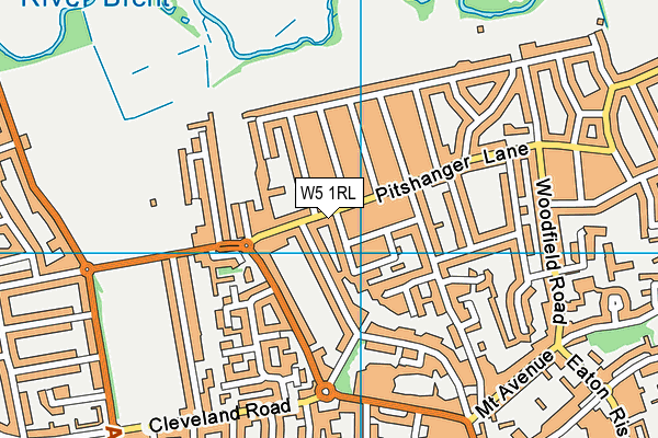 W5 1RL map - OS VectorMap District (Ordnance Survey)