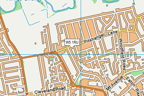 W5 1RU map - OS VectorMap District (Ordnance Survey)