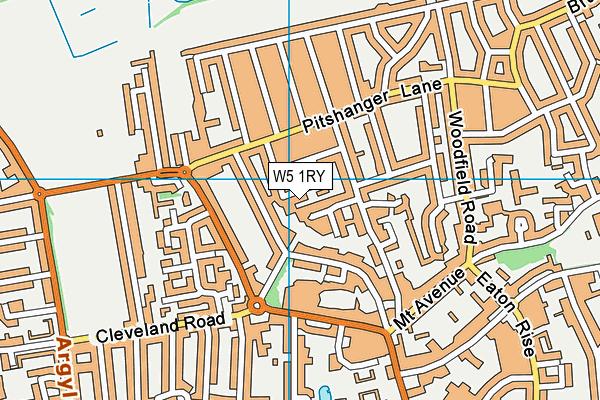 W5 1RY map - OS VectorMap District (Ordnance Survey)