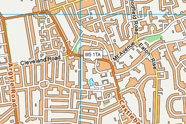 W5 1TA map - OS VectorMap District (Ordnance Survey)