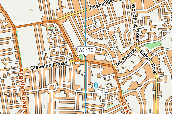 W5 1TE map - OS VectorMap District (Ordnance Survey)