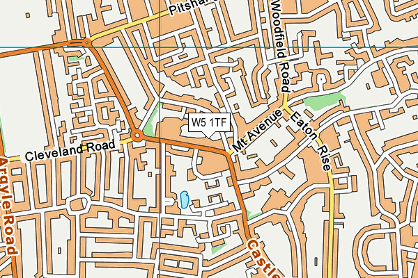 W5 1TF map - OS VectorMap District (Ordnance Survey)