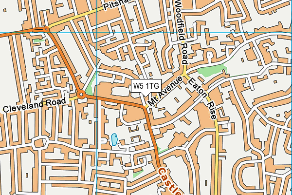 W5 1TG map - OS VectorMap District (Ordnance Survey)