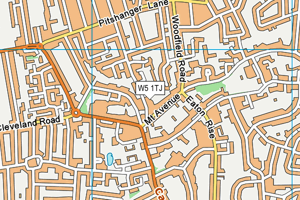 W5 1TJ map - OS VectorMap District (Ordnance Survey)